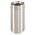 Glaro New Yorker 16 Gallon Funnel Top Waste Receptacle, Satin Aluminum